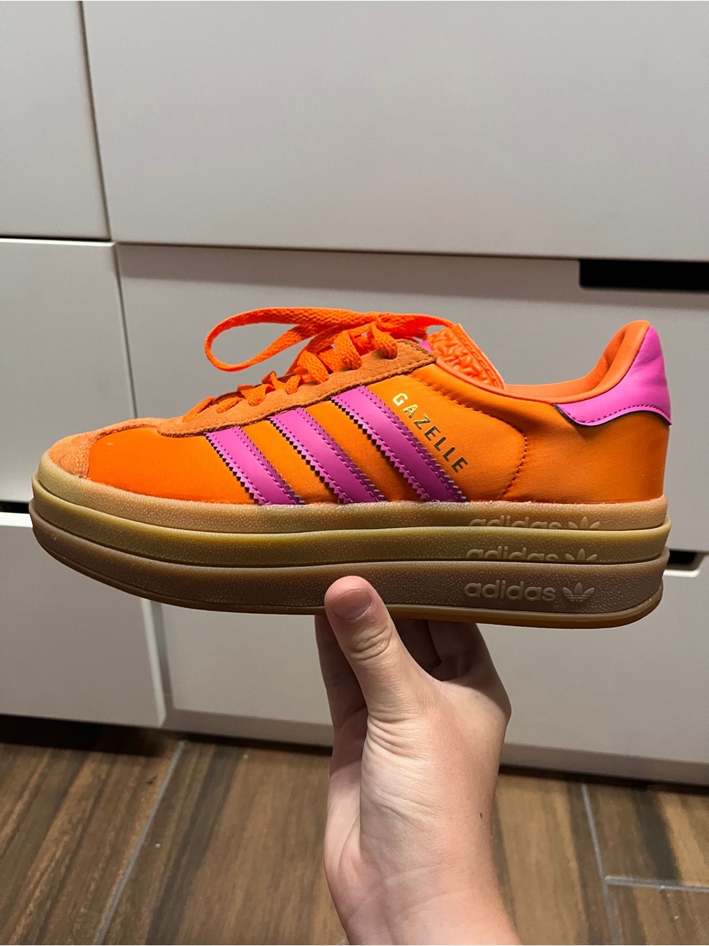 adidas Gazelle Platform Sneaker - Orange/Pink
